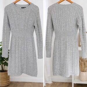 SHEIN Gray Long Sleeve Knit Dress